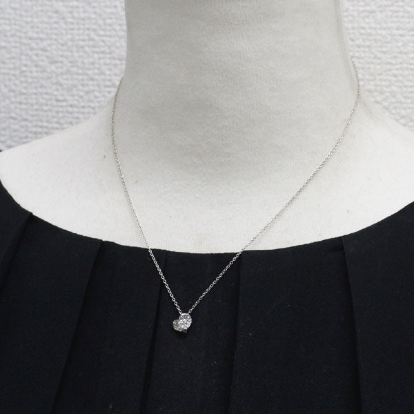 ポンテヴェキオ K18WG ダイヤモンド ペンダントネックレス 0.20ct D0.08ct ハート