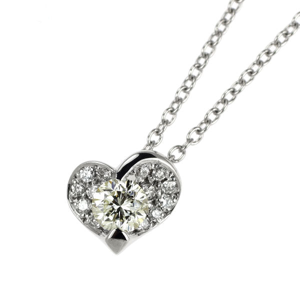 ポンテヴェキオ K18WG ダイヤモンド ペンダントネックレス 0.20ct D0.08ct ハート