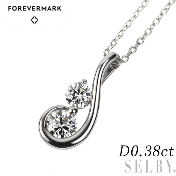 フォーエバーマーク Pt900/ Pt850 ダイヤモンド ペンダントネックレス 0.38ct Two D