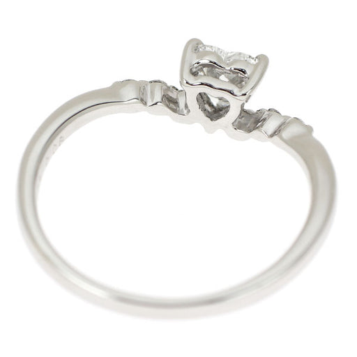 Pt900 ハートシェイプ ダイヤモンド リング 0.463ct F VVS2 D0.08ct 