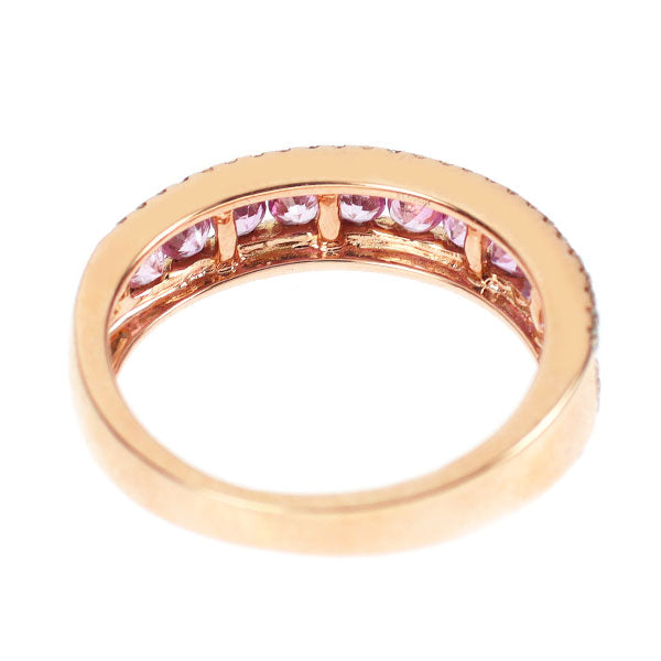 K18PG ピンクサファイア ダイヤモンド リング 0.646ct D0.187ct