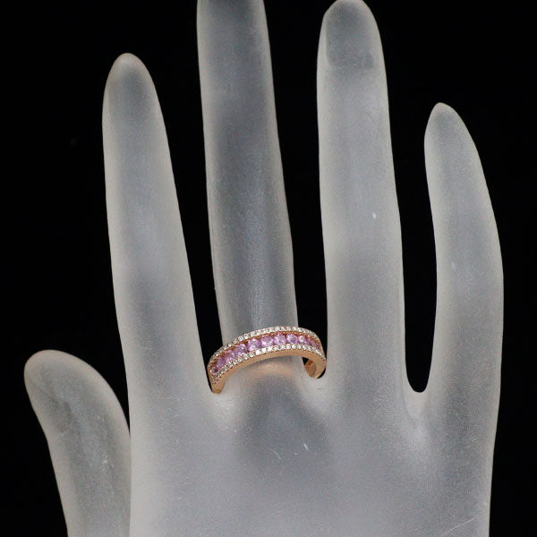 K18PG ピンクサファイア ダイヤモンド リング 0.646ct D0.187ct