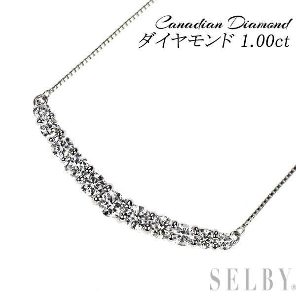カナディアンダイヤ Pt950/ Pt850 ダイヤモンド ペンダントネックレス 1.00ct