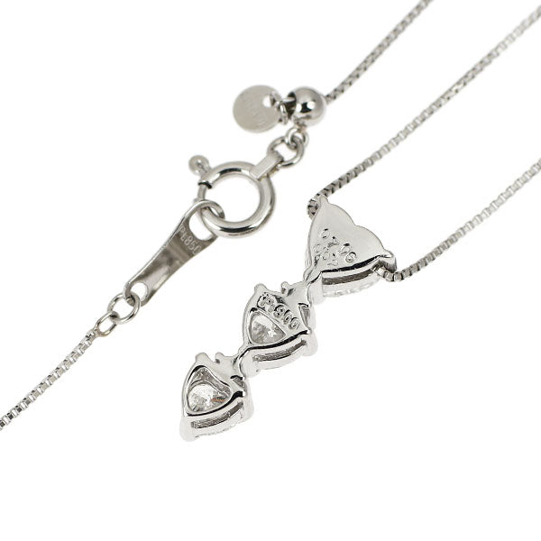 Pt900/ Pt850 ハートシェイプ ダイヤモンド ペンダントネックレス 0.706ct PD0.02ct