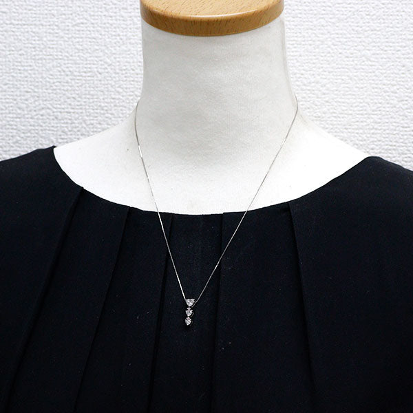 Pt900/ Pt850 ハートシェイプ ダイヤモンド ペンダントネックレス 0.706ct PD0.02ct