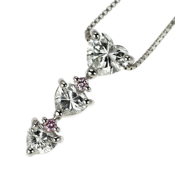 Pt900/ Pt850 ハートシェイプ ダイヤモンド ペンダントネックレス 0.706ct PD0.02ct