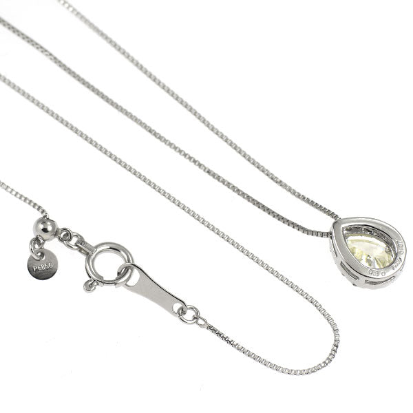Pt900/ Pt850 ペアシェイプ ダイヤモンド ペンダントネックレス 0.30ct D0.07ct