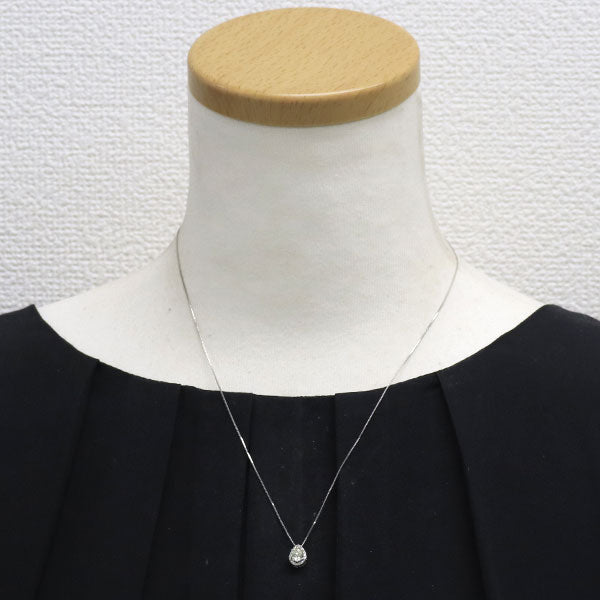 Pt900/ Pt850 ペアシェイプ ダイヤモンド ペンダントネックレス 0.30ct D0.07ct