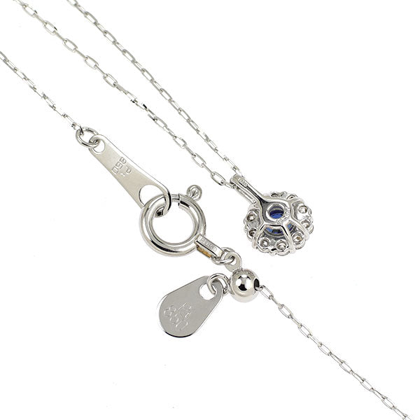 Pt950/ Pt850 サファイア ダイヤモンド ペンダントネックレス 0.07ct D0.07ct