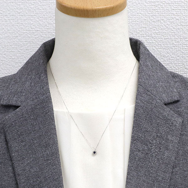 Pt950/ Pt850 サファイア ダイヤモンド ペンダントネックレス 0.07ct D0.07ct