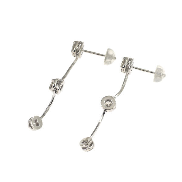 K18WG ダイヤモンド ピアス 0.60ct スリーストーン