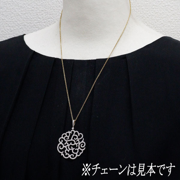 GINZA TANAKA/田中貴金属 K18YG/WG ダイヤモンド ペンダントトップ 1.65ct