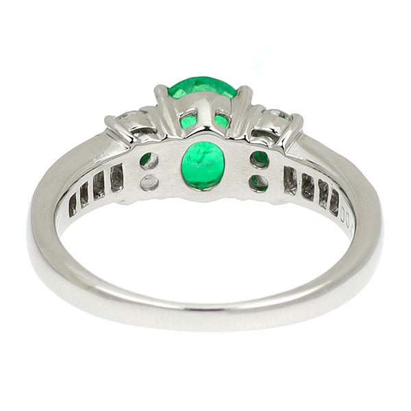 Pt900 エメラルド ダイヤモンド リング 0.79ct D0.45ct