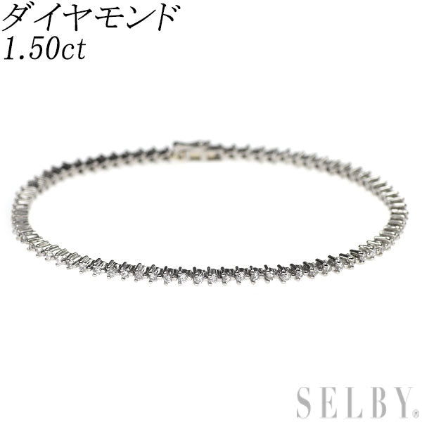 Pt900 ダイヤモンド テニス ブレスレット 1.50ct