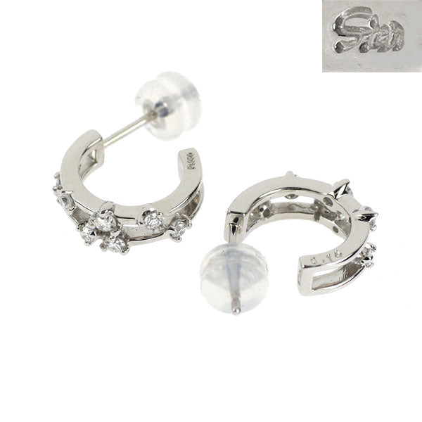 スタージュエリー Pt950/ Pt900 ダイヤモンド フープ ピアス 0.28ct キャッチ社外