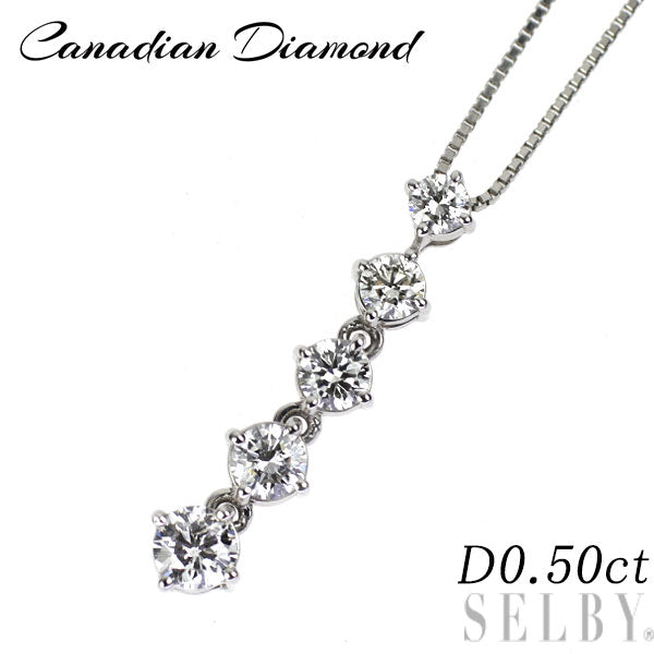 カナディアンダイヤ Pt950/ Pt850 ダイヤモンド ペンダントネックレス 0.50ct