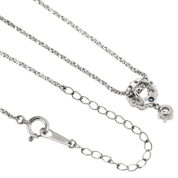 Pt900/ Pt850 トリートブルーダイヤモンド ペンダントネックレス 0.07ct D0.45ct