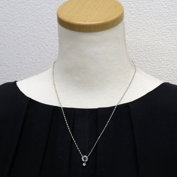 Pt900/ Pt850 トリートブルーダイヤモンド ペンダントネックレス 0.07ct D0.45ct