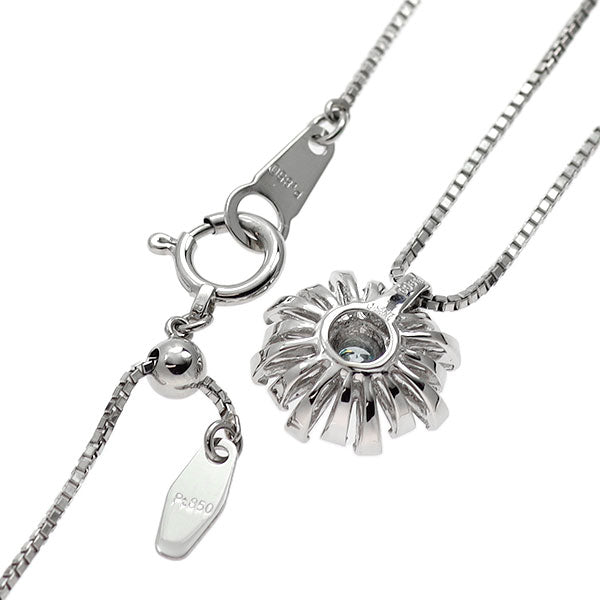Pt900/ Pt850 アイスブルー/カラーレス ダイヤモンド ペンダントネックレス 0.47ct