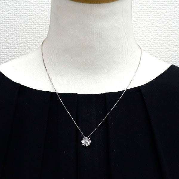 Pt900/ Pt850 アイスブルー/カラーレス ダイヤモンド ペンダントネックレス 0.47ct