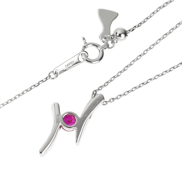 K18WG ルビー ダイヤモンド ペンダントネックレス 0.246ct D0.04ct