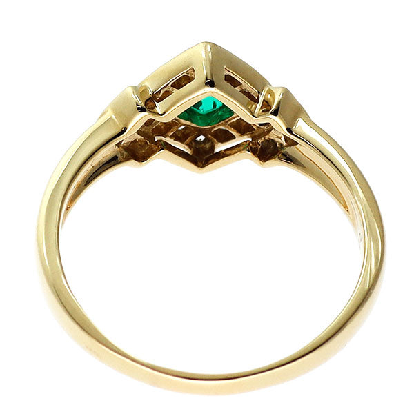 K18YG エメラルド ダイヤモンド リング 0.34ct D0.34ct