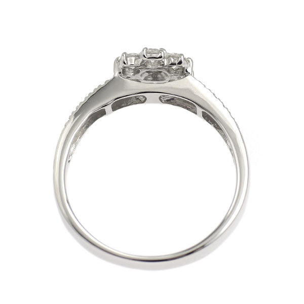 K18WG ダイヤモンド リング 0.64ct フラワー