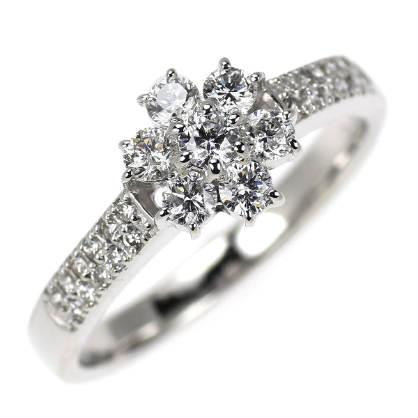 K18WG ダイヤモンド リング 0.64ct フラワー