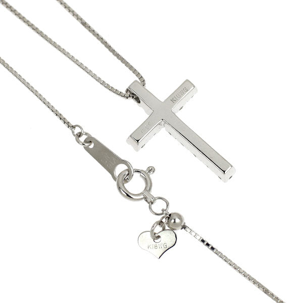K18WG H&C ダイヤモンド ペンダントネックレス 0.50ct クロス