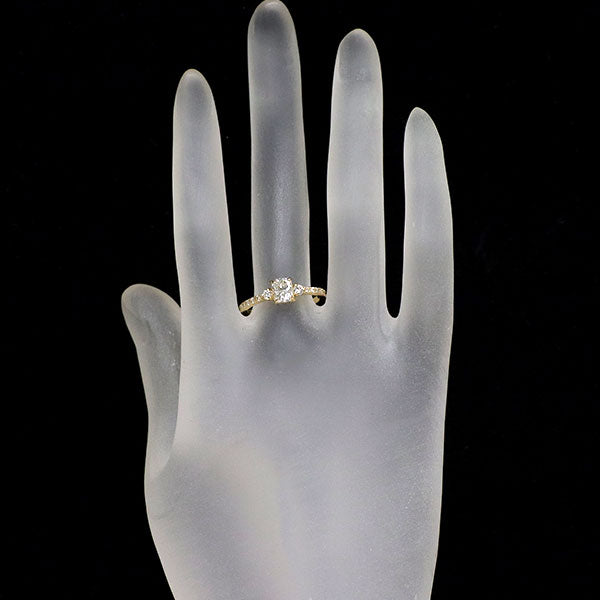 K18YG ダイヤモンド リング 1.008ct F SI1 D0.30ct