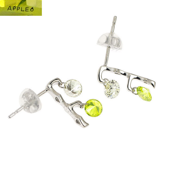 K18WG アップルグリーンダイヤモンド ピアス 0.30ct D0.32ct