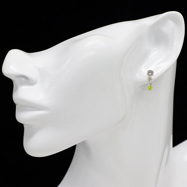K18WG アップルグリーンダイヤモンド ピアス 0.30ct D0.32ct