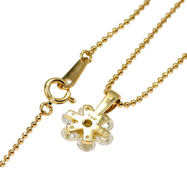 K18YG ダイヤモンド ペンダントネックレス 1.00ct フラワー