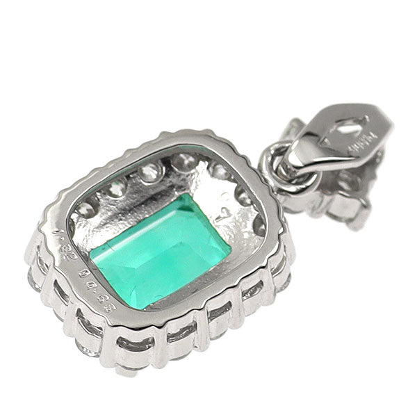 Pt900 エメラルド ダイヤモンド ペンダントトップ 1.32ct D0.63ct