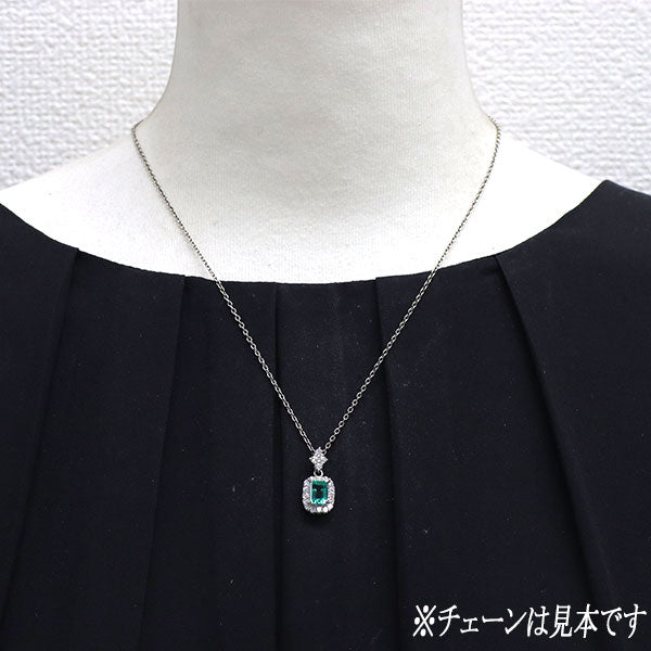 Pt900 エメラルド ダイヤモンド ペンダントトップ 1.32ct D0.63ct