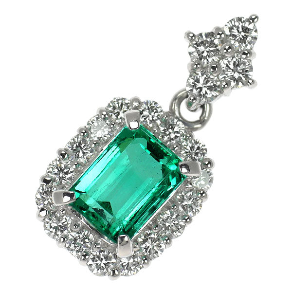 Pt900 エメラルド ダイヤモンド ペンダントトップ 1.32ct D0.63ct
