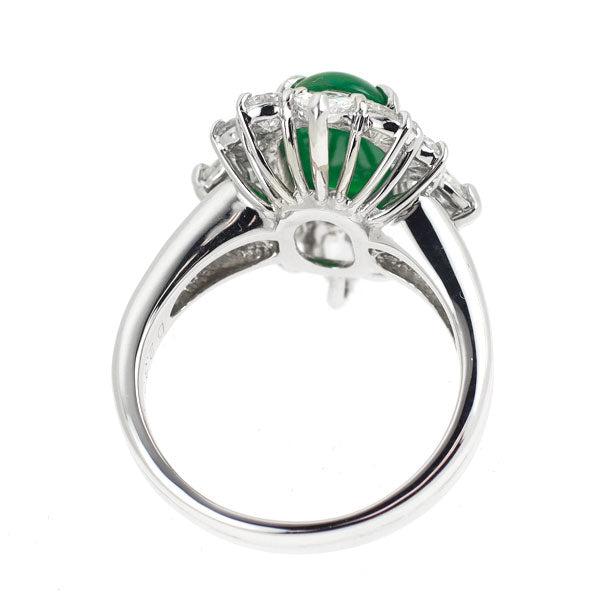 Pt900 翡翠 ダイヤモンド リング 3.480ct D2.35ct