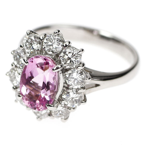 Pt900 インペリアル トパーズ ダイヤモンド リング 1.92ct D1.20ct