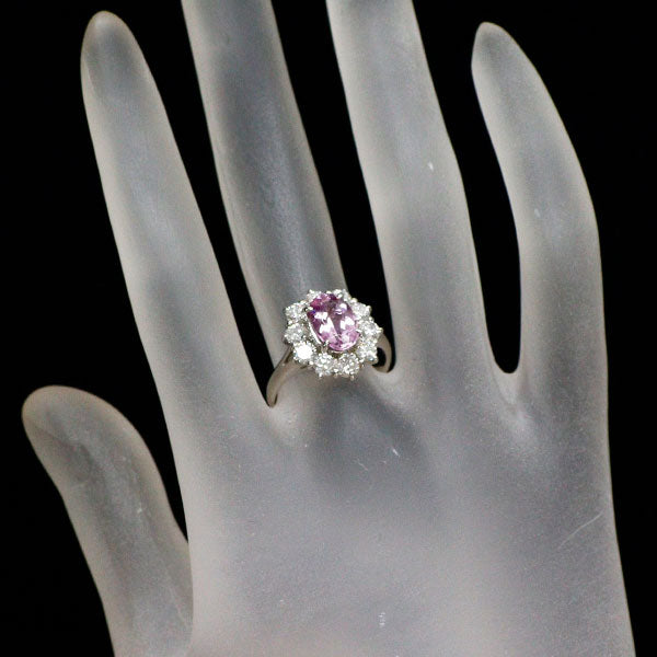 Pt900 インペリアル トパーズ ダイヤモンド リング 1.92ct D1.20ct