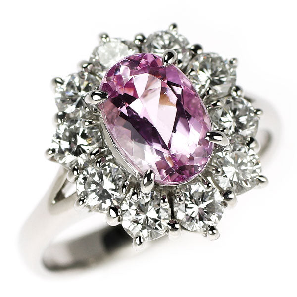 Pt900 インペリアル トパーズ ダイヤモンド リング 1.92ct D1.20ct