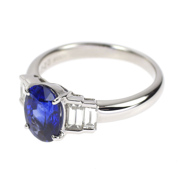 Pt900 サファイア ダイヤモンド リング 2.23ct D0.55ct