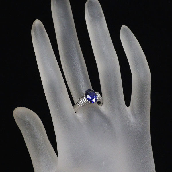 Pt900 サファイア ダイヤモンド リング 2.23ct D0.55ct