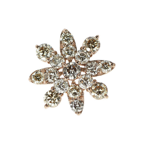 K18PG ダイヤモンド ペンダントトップ 1.00ct フラワー