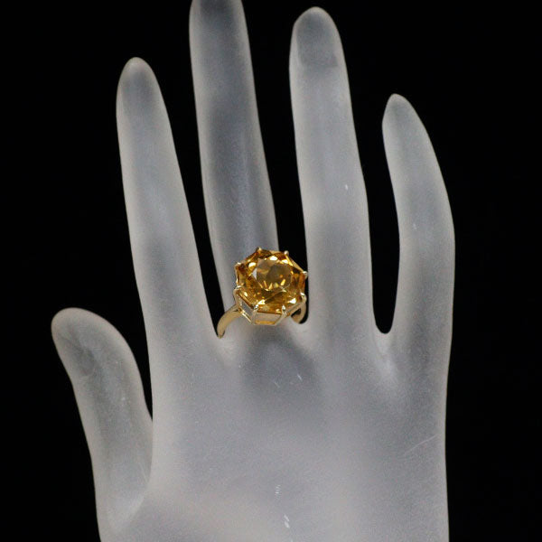 K18YG シトリン リング 10.326ct — セルビーオンラインストア