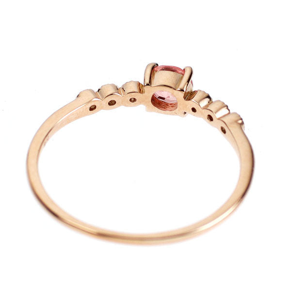 希少 K18PG アメリカコロラド産 ロードクロサイト ダイヤモンド リング 0.28ct D0.03ct
