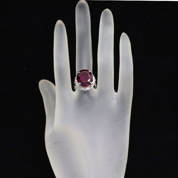 Pt900 ロードライトガーネット ダイヤモンド リング 17.66ct D0.45ct