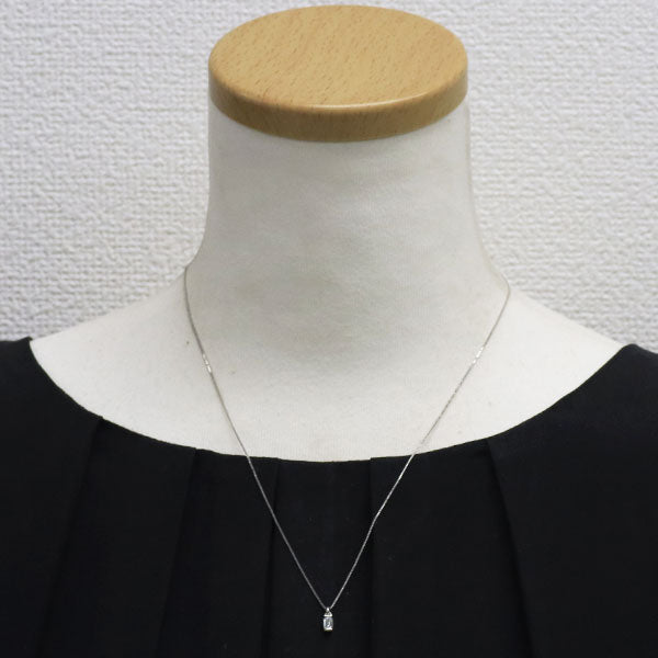 Pt999 エメラルドカット ダイヤモンド ペンダントネックレス 0.224ct