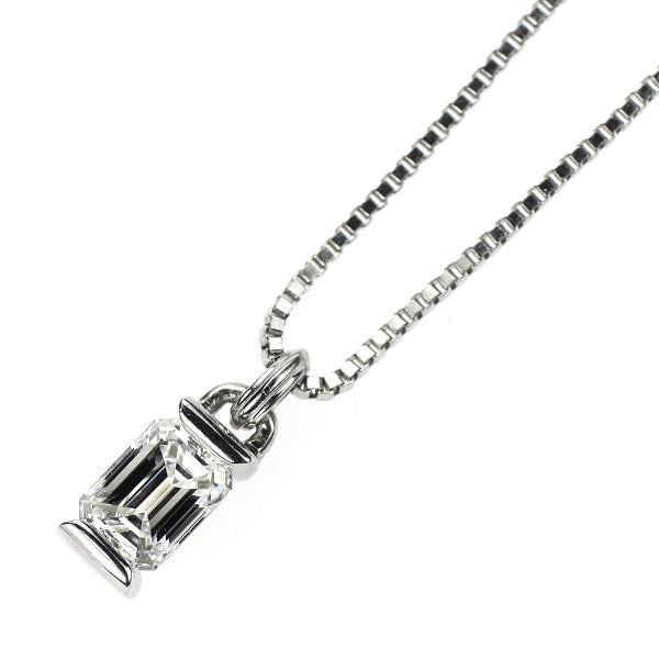 Pt999 エメラルドカット ダイヤモンド ペンダントネックレス 0.224ct