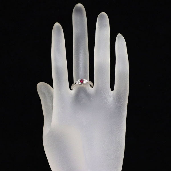 ミキモト Pt950 ルビー ダイヤモンド リング 0.14ct D0.17ct リボン