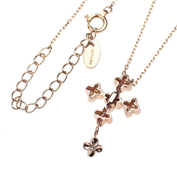 ヴァンドーム青山 K18PG ダイヤモンド ペンダントネックレス 0.14ct クロス